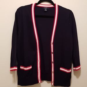 NWOT Chaps Red, White, and Blue Cardigan